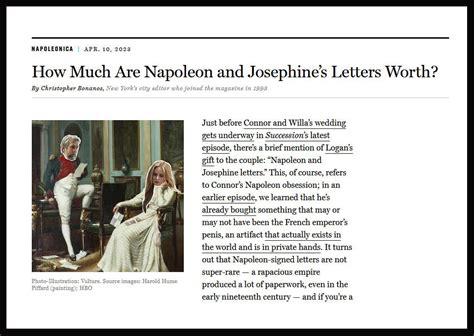 Vulture / NY Magazine Interviews John Reznikoff about Napoleon & Josephine Letters - University ...