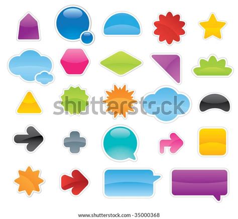 Collection Colored Labels Stickers Stock Vector (Royalty Free) 35000368 ...