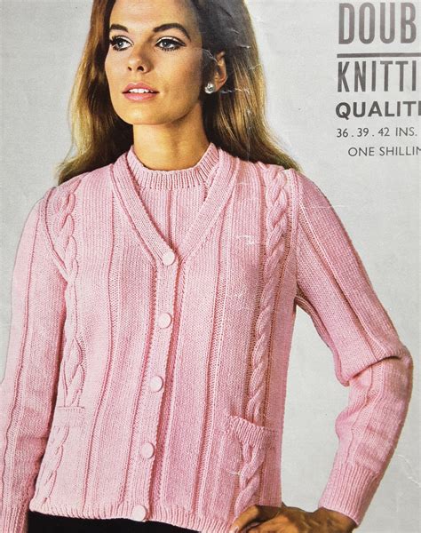 Ladies Twin Set/pdf/knitting Pattern/dk/vintage Knitting - Etsy