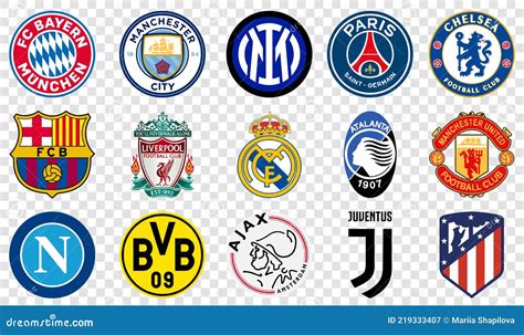 Logo Van De Europese Voetbalclubs Redactionele Fotografie - Illustration of club, logo: 219333407