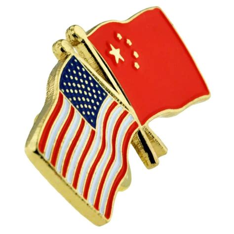 PinMarts USA and China Crossed Friendship Flag Enamel Lapel Pin *** Click image for more details ...