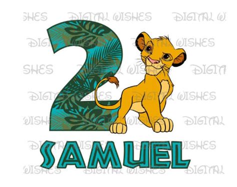 Simba Lion King Birthday Image Personalized ANY NAME NUMBER Png Clipart Digital File Sublimation ...