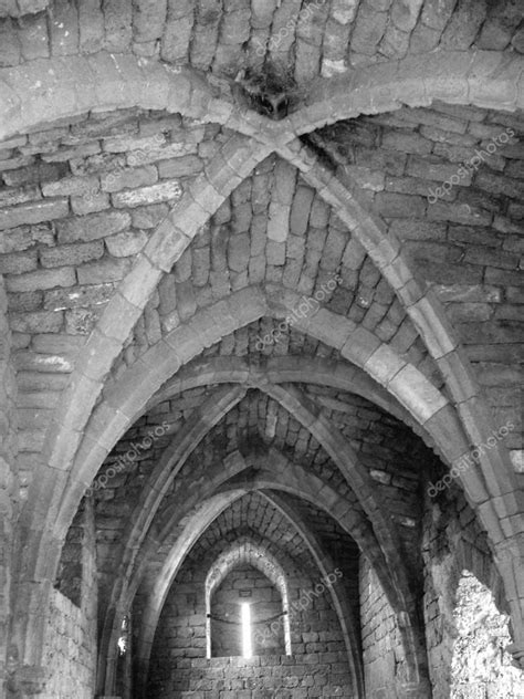 Crusader Fortress. Cloisters, Acre Castle, Acre, Israel — Stock Photo ...