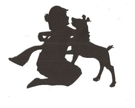 Items similar to Girl hugging dog silhouette on Etsy