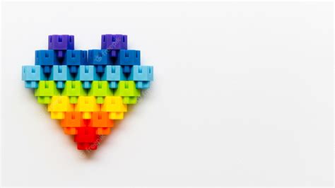 Premium Photo | Heart shape made of lego blocks with copy-space