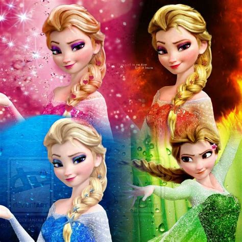 Elsa with 4 different powers | Disney princess images, Disney princess ...