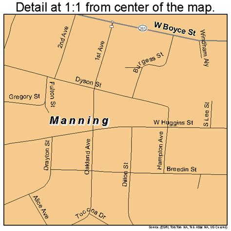 Manning South Carolina Street Map 4544350