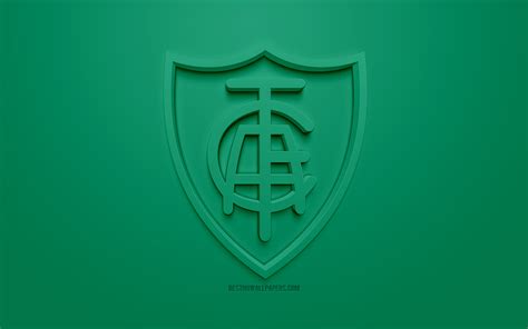 Download wallpapers America Mineiro, creative 3D logo, green background, 3d emblem, Brazilian ...