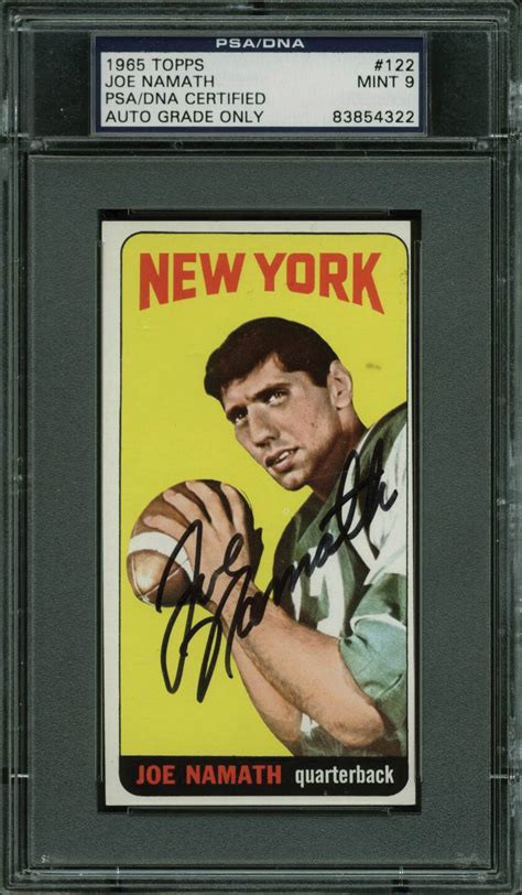 Lot Detail - Joe Namath Ultra-Rare Signed 1965 Topps Rookie Card - PSA ...