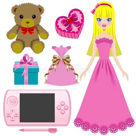 Toy for girls stock vector. Illustration of teddy, animal - 34262594