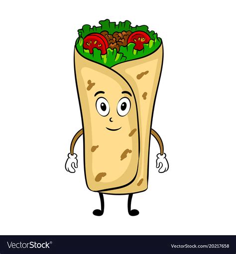 Burrito cartoon pop art Royalty Free Vector Image