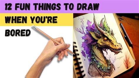 12 Fun Things to Draw When You're Bored 🤔😍 ️🖊🖌 - YouTube