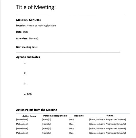 How to Write Minutes of Meetings (Plus Sample Minutes Template) - Resourceful Scholars' Hub