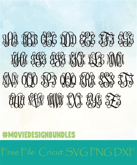 Files for Cricut Digital Art Vine Monogram Font Svg Monogram Alphabet ...