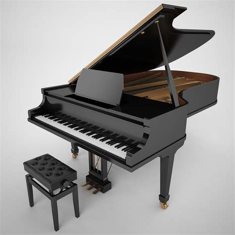 3d max grand piano black