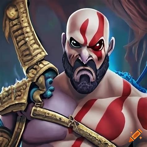 Kratos fighting against lilo & stitch