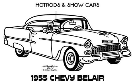 57 Chevy Bel Air Drawing Sketch Coloring Page