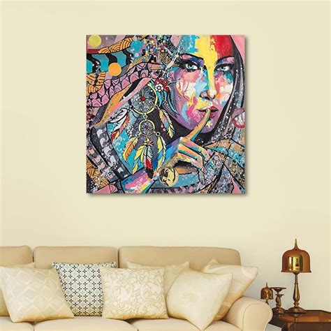 Modern Art Girl Face Canvas Painting | Woman Abstract Painting - HoMafy