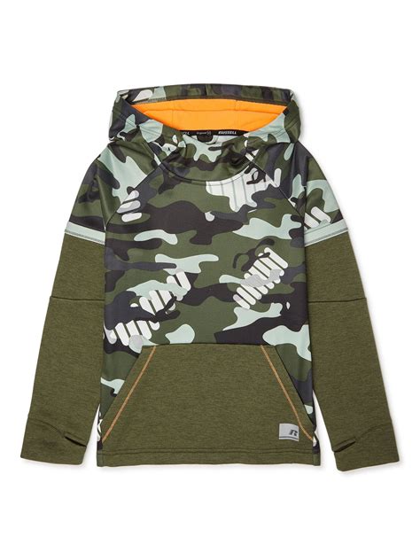 Russell Boys Tech Fleece Camo Pullover Hoodie, Sizes 4-18 - Walmart.com