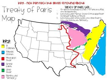 Treaty of Paris Map - End of the American Revolution by Samantha H Williams