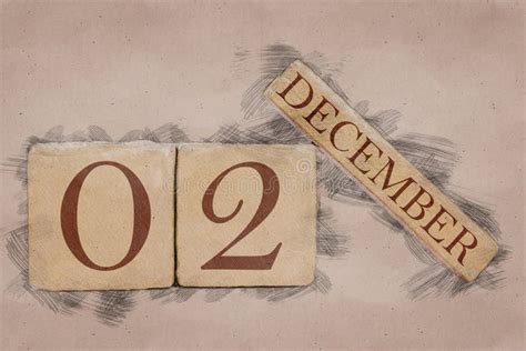 December 2nd. Day 2 of Month, Calendar in Handmade Sketch Style. Pastel Tone Stock Image - Image ...