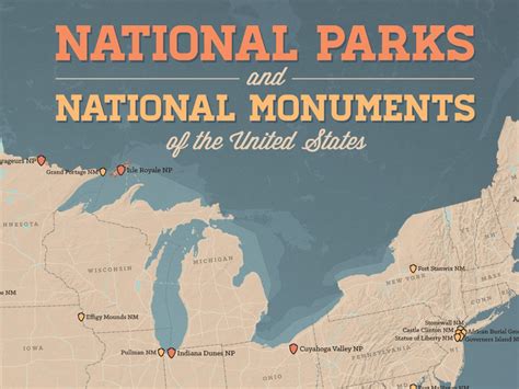 US National Parks & Monuments Map 18x24 Poster | Etsy