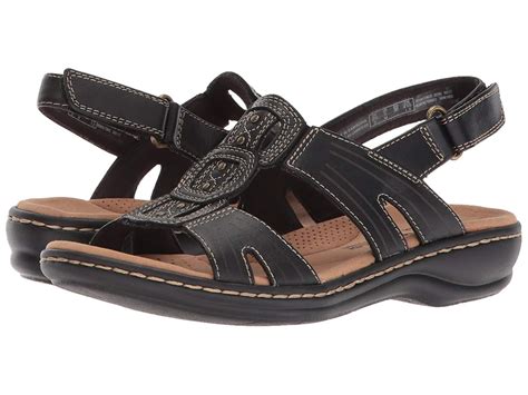 Clarks Womens Leisa Leather Open Toe Casual Slingback Sandals - Walmart.com