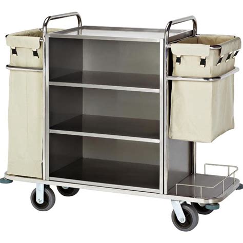 China Stainless Steel Construction Hotel Housekeeping Maid Cart Trolley - China Housekeeping ...