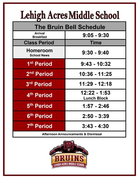 Bell Schedule - Lehigh Acres Middle School