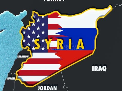 USA and Russia Conflict Over Situation in Syria - 3d Render Stock ...