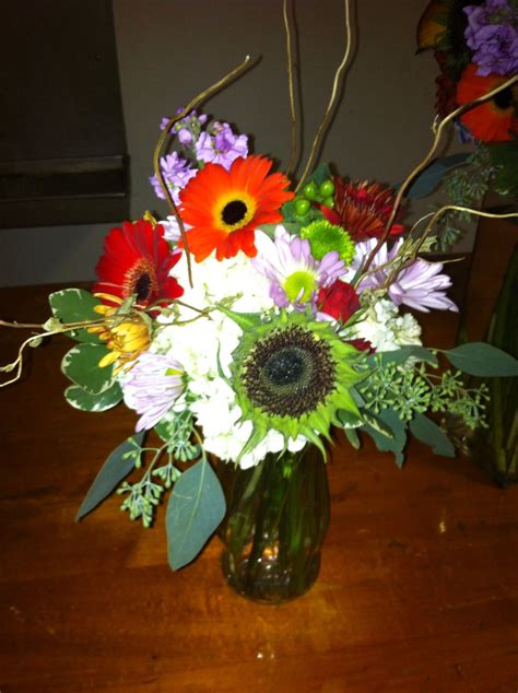 Green Sunflower Fall Bouquet Sunflower Bouquets, Fall Bouquets, Glass ...