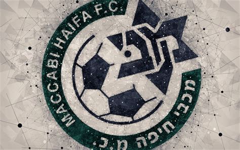 Download wallpapers Maccabi Haifa FC, 4k, creative logo, geometric art, Israeli football club ...