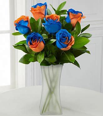 Blue/orange roses | Blue rose bouquet, Blue roses, Orange roses