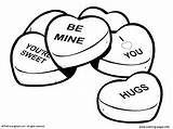 Valentine Day Cute Words Happy Heart Coloring Page Printable sketch template