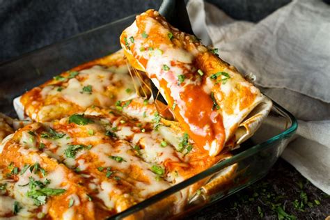 Cheesy Beef and Beans Enchiladas with Homemade Enchilada Sauce - Ginger ...