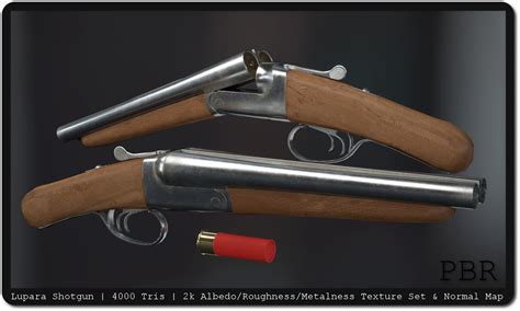 sawed lupara shotgun 12 gauge 3d model