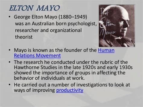 Elton mayo hawthorne. Elton Mayo: The Hawthorne Experiments Thinker ...