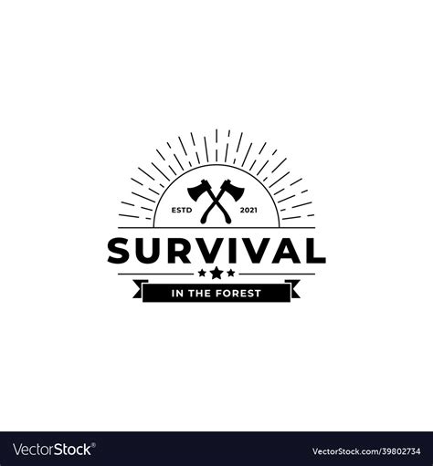 Survival emblem logo Royalty Free Vector Image