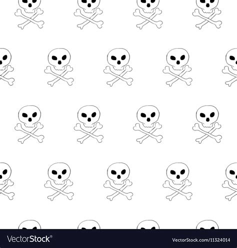 Skull and bones seamless pattern Royalty Free Vector Image