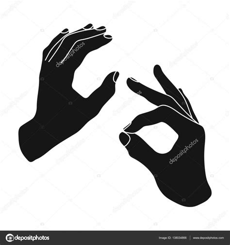 Sign language icon in black style isolated on white background. Interpreter and translator ...