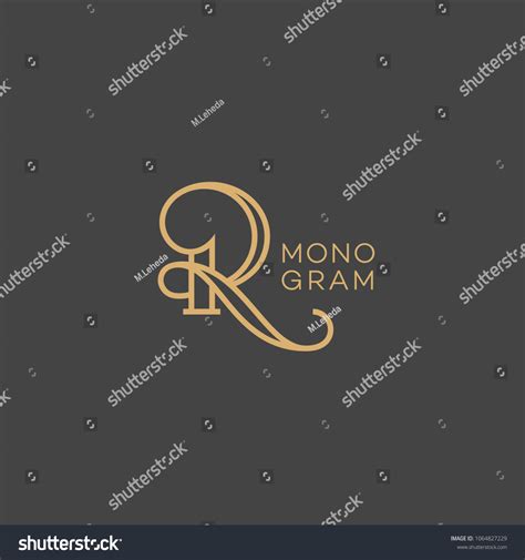 Monogram Design Template Letter R Linear Stock Vector (Royalty Free ...