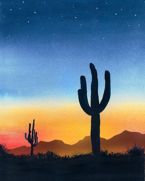 desert_cactus-sunset-700.jpg (560×700) | Desert painting, Desert sunset painting, Sunset painting