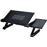 WorkEZ Professional Ergonomic Aluminum Laptop Cooling Stand Lap Desk Tray for Bed Couch ...