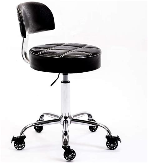 CoVibrant Adjustable Rolling Stool with Back on Ergonomic Lockable ...