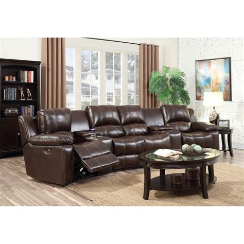 Molasses Brown 6 Piece Leather-Match Home... | RC Willey | Home theater seating, Home, Home ...