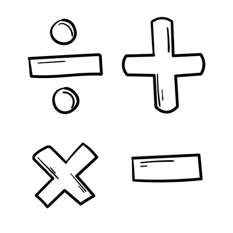 Set of Doodle Math Signs 10884360 Vector Art at Vecteezy