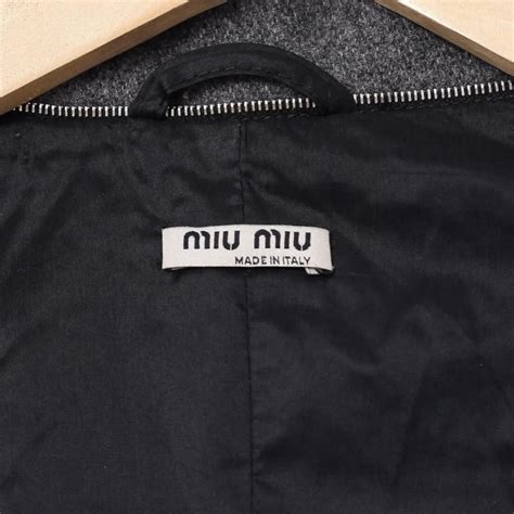 Vintage Miu miu coat Black and dark gray color 80%... - Depop