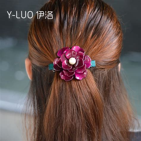 Women headwear pearl hair barrette vintage hair decoration flower hair ...