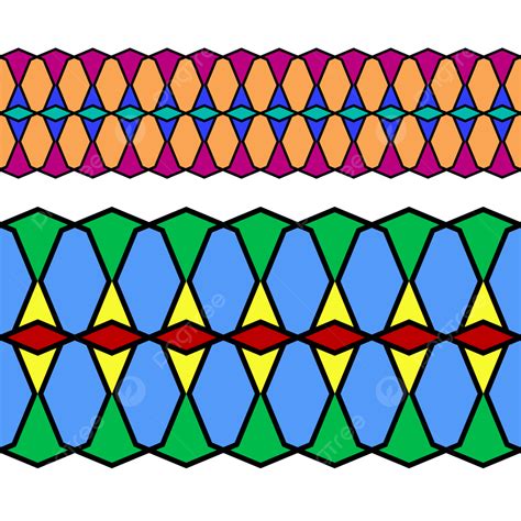Colorful Geometric Seamless Pattern Border Transparent Background Psd, Border, Pattern ...