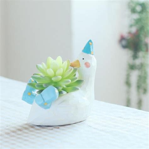 Lovely Home Garden Office Resin Cartoon Animal Shaped Plant Flower Pot Decoration Animal Flower ...